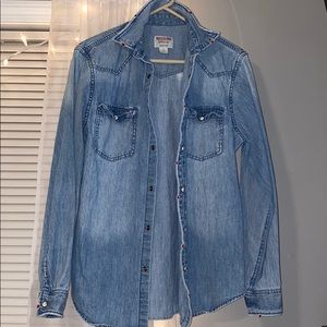 Button-up denim shirt